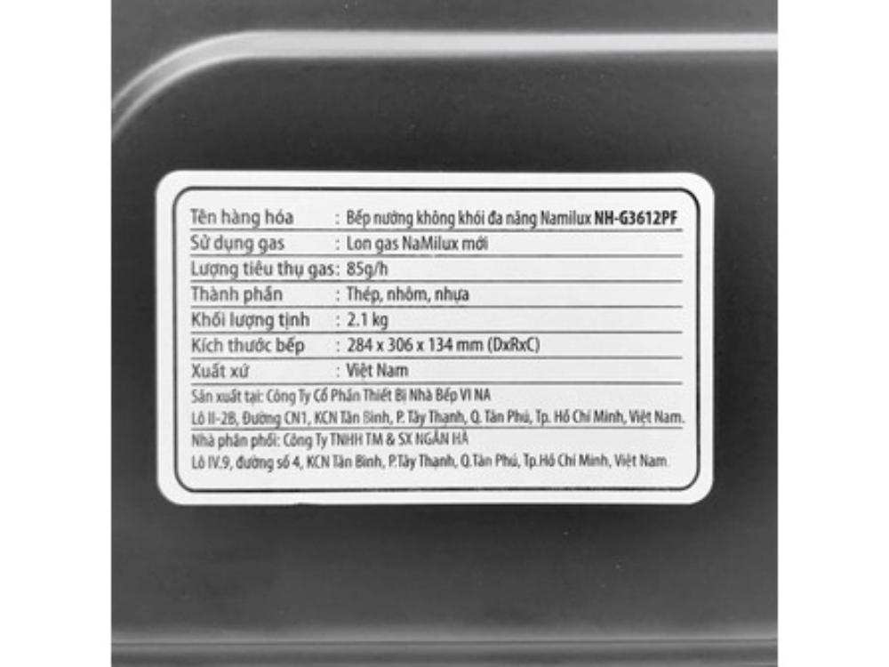 Bếp nướng không khói đa năng Namilux NH-G3612PF