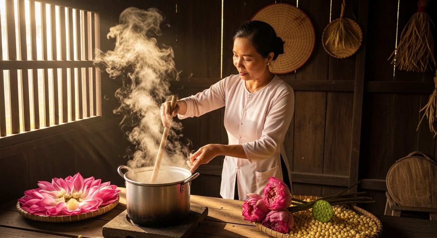 Quy trình làm sữa sen – Giữ trọn hương vị tự nhiên